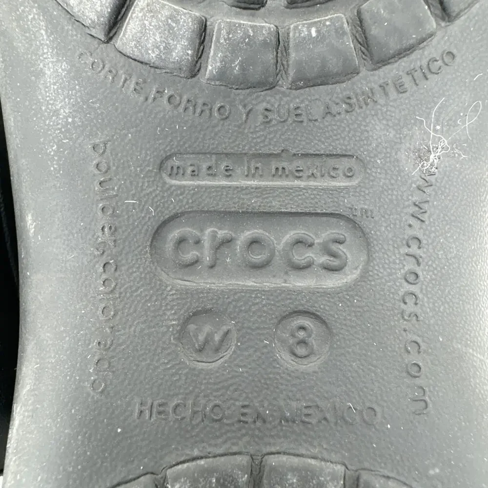 Crocs Kadee Shoes Ballet Flats Cutout Rounded Toe Slip On Black Womens Size 8‎